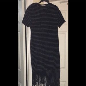 Zara Trafaluc woven knit black dress